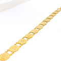 Dressy Double Link 22k Gold Coin Bracelet 