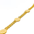 Sleek Shiny 22k Gold Coin Bracelet 