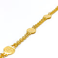 Sleek Shiny 22k Gold Coin Bracelet 