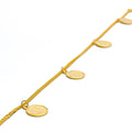 Thin Hanging 22k Gold Coin Bracelet