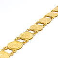 Elegant Draped 22k Gold Coin Bracelet 