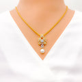 diamond-attractive-floral-diamond-pendant-set
