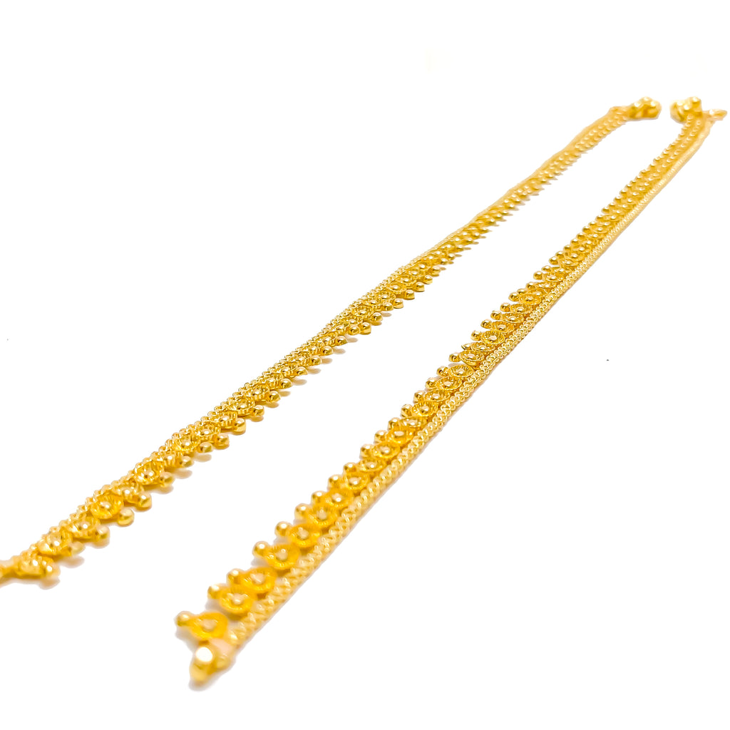 Blooming Flower Festive 22K Gold Anklets – Andaaz Jewelers