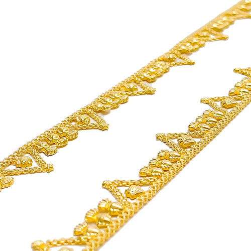 Unique V Chain 22K Gold Anklets 