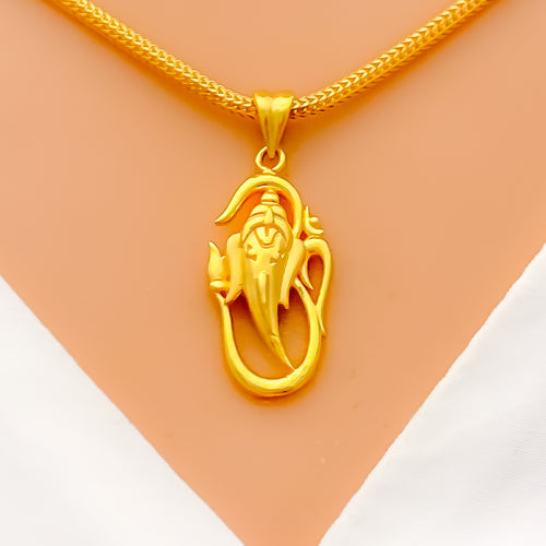 Unique Elongated Ganesha OM Pendant