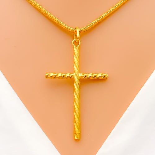 Glimmering Large Cross Pendant