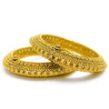 Intricate Beaded Oxidized 22k Gold Bangles 