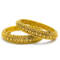 Tasteful Flower Oxidized 22k Gold Bangles 