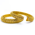 Tasteful Flower Oxidized 22k Gold Bangles 