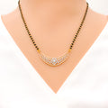 Contemporary Rose Gold Diamond + 18k Gold Mangal Sutra