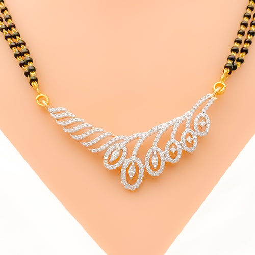 Floral Inspired Diamond + 18k Gold Mangal Sutra