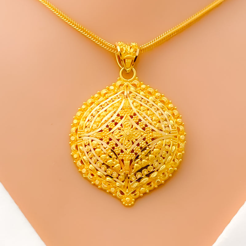 22k-gold-reflective-multi-tiered-dome-pendant