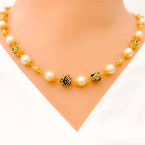Lakshmi Pearl 22k Gold Necklace