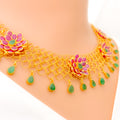 22k-gold-bold-blooming-flower-necklace-set