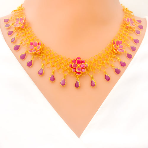 22k-gold-delightful-ruby-drop-necklace-set