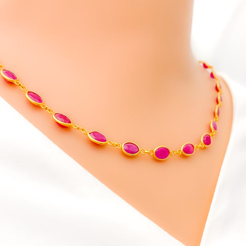 22k-gold-Charming Chic Everyday Ruby Necklace