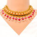 22k-gold-Extravagant Hanging Ruby Necklace Set