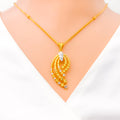 22k-gold-charming-three-tiered-drop-necklace-set