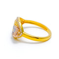 Special Floral Paisley 22K Gold CZ Ring 