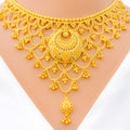 Gorgeous Bridal Set With Hanging Gold Beads