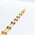 Colorful Dotted 22k Gold Flower Bracelet