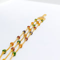 Festive Three-Chain 22k Gold Enamel Bracelet