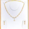 22k-gold-Elegant Dual Open Drop CZ Necklace Set