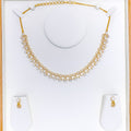 22k-gold-Decorative Delightful Interlinked Flower CZ Necklace Set