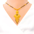 22k-gold-Graceful Elongated Hanging Multi Bead Mangal Sutra