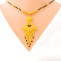 22k-gold-Graceful Elongated Hanging Multi Bead Mangal Sutra