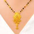 22k-gold-Dainty Floral Dangling Mangal Sutra