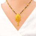 22k-gold-Dainty Floral Dangling Mangal Sutra