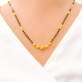 22k-gold-Sleek Wavy Multi Bead Mangal Sutra