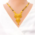 22k-gold-Elongated Crescent Shaped Tassel Mangal Sutra 