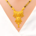 22k-gold-Elongated Crescent Shaped Tassel Mangal Sutra 