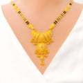 22k-gold-Elongated Crescent Shaped Tassel Mangal Sutra 