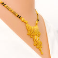 22k-gold-Elongated Crescent Shaped Tassel Mangal Sutra 