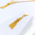 Posh Chandelier Tassel 22k Gold Necklace Set