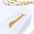 Dazzling Three Lara Leaf 22k Gold Necklace Set