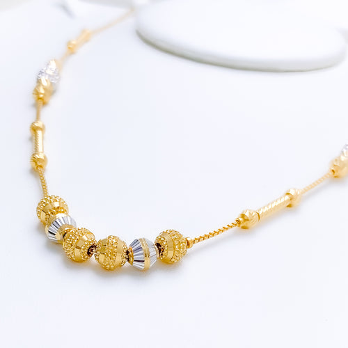 Elegant High Finish Beaded 22k Gold Chain