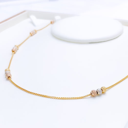 Delicate Three-Tone 22k Gold Chain