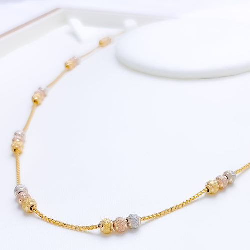 Chic Three-Tone Fancy 22k Gold Chain