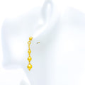 22k-gold-Dainty Triple Orb Hanging Earrings
