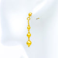 22k-gold-Dainty Triple Orb Hanging Earrings