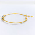 Chic Textured 22k Gold Bangle Bracelet