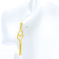 22k-gold-Upscale Twin Heart Hanging Earrings