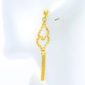22k-gold-Upscale Twin Heart Hanging Earrings