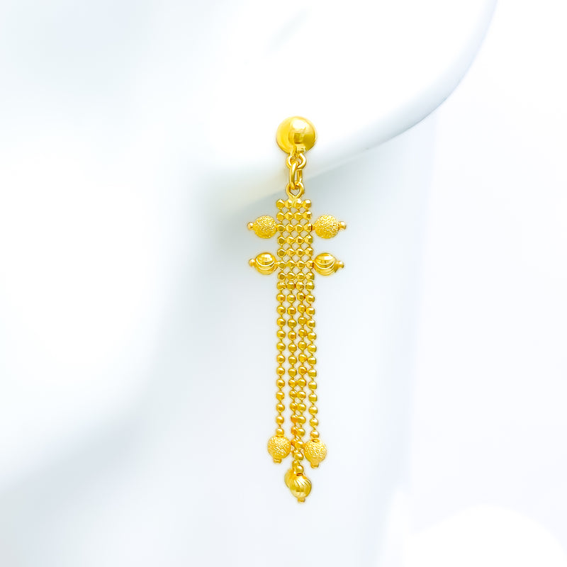 22k-gold-Exclusive Interlinked Beadwork Earrings