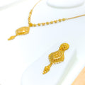 Intricate Dressy Drop 22k Gold Necklace Set