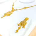 Decorative Dangling 22k Gold Necklace Set